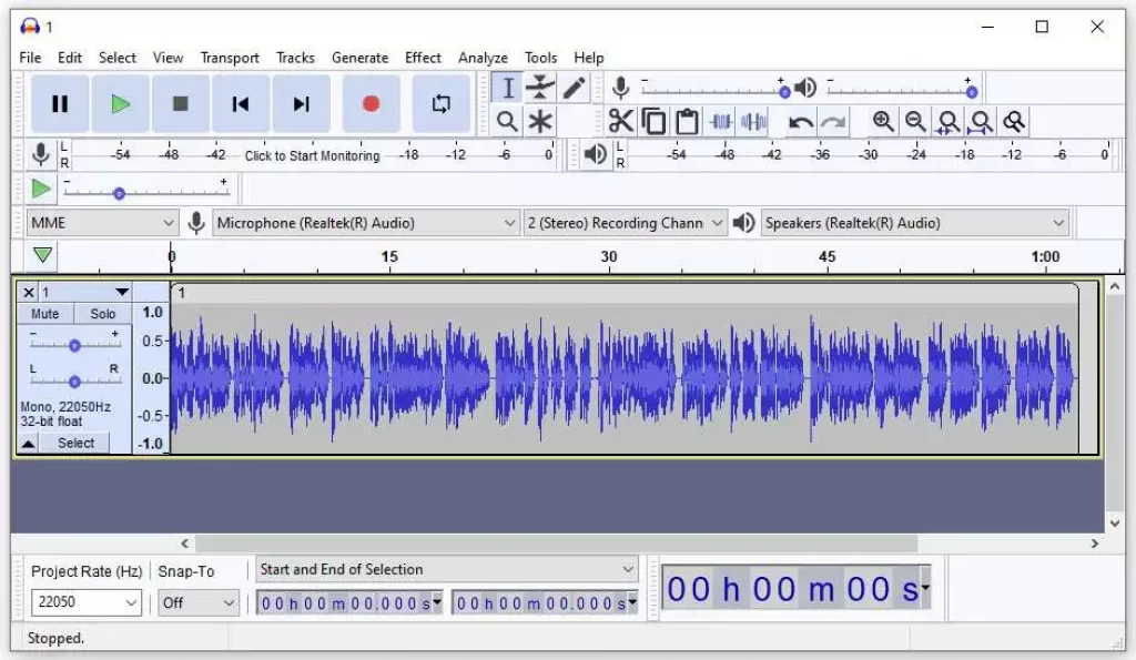 Audacity audio trimmer