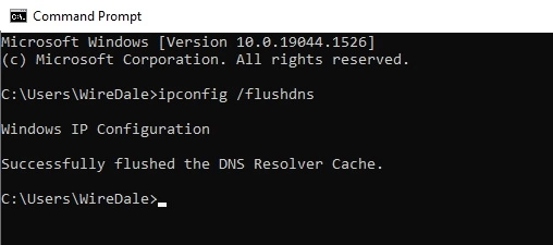clear DNS cache on Windows 10