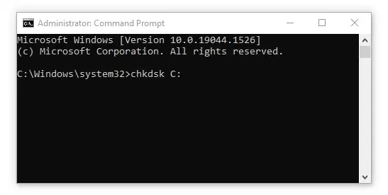 To check drive C: enter this command: chkdsk C