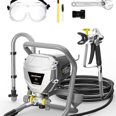 MaXpray M1 Airless Paint Sprayer, Highly Efficient Thinning-Free Minimal Overspray for Up to 10 Gallon DIY Painting Projects Home Interior & House Exterior, Comes with Sprayer Accessories